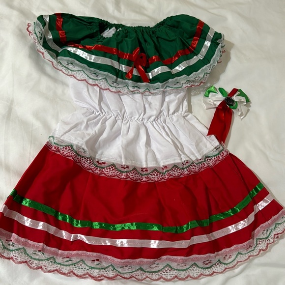 Mexican cultural dress with nopal bow is new size 2-4 years old girl - Picture 1 of 4